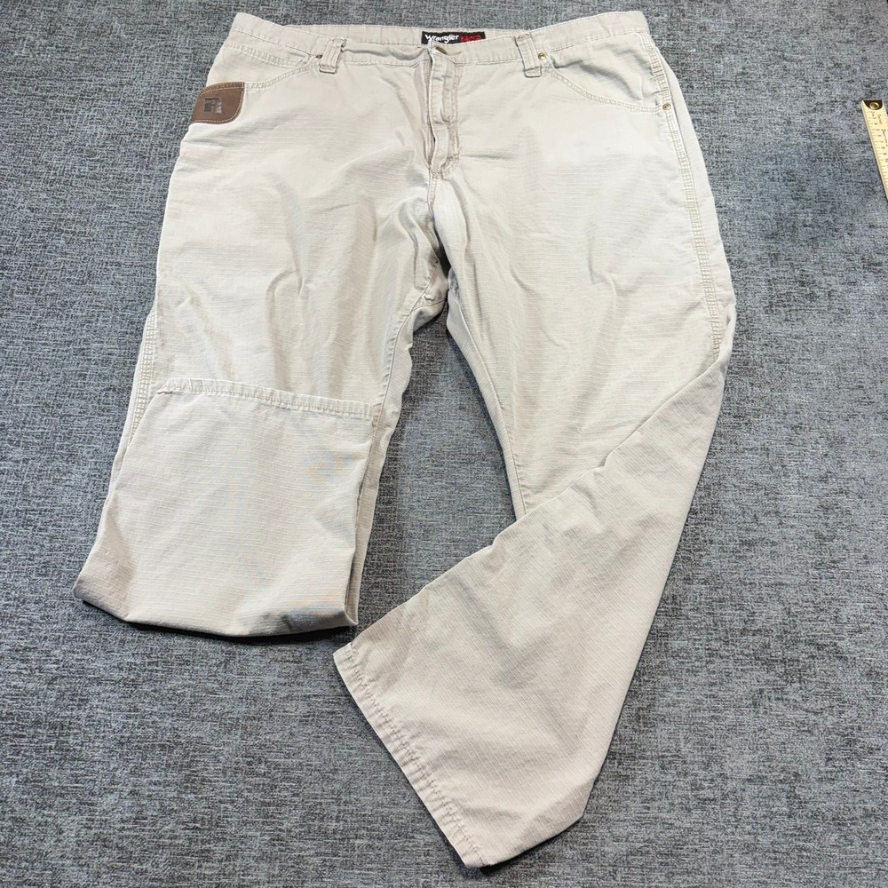 Wrangler Riggs‎ Workwear Pants Mens 42x29 Tan Ripstop Utility Cargo Trousers